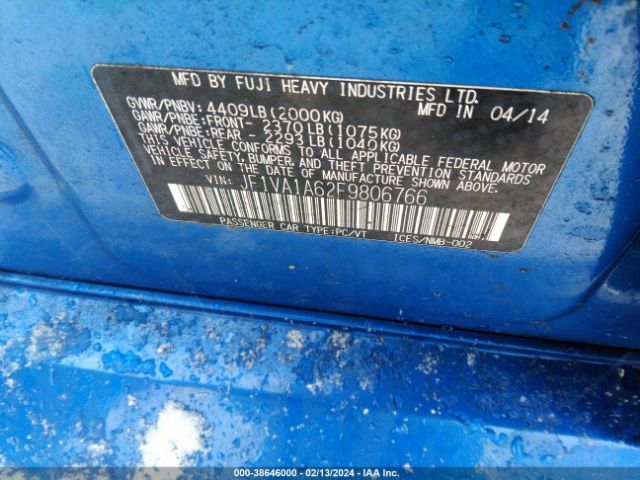 Photo 8 VIN: JF1VA1A62F9806766 - SUBARU WRX 