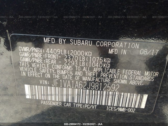 Photo 8 VIN: JF1VA1A62J9812592 - SUBARU WRX 