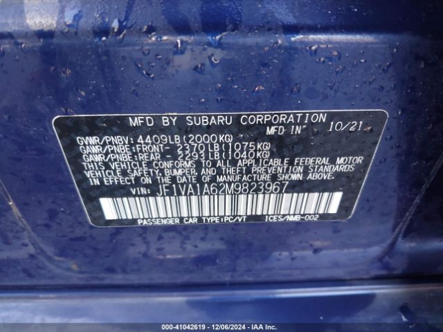 Photo 8 VIN: JF1VA1A62M9823967 - SUBARU WRX 