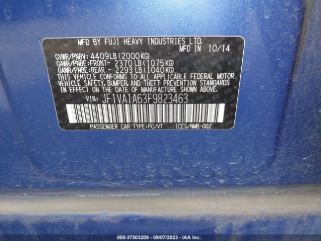 Photo 8 VIN: JF1VA1A63F9823463 - SUBARU WRX 