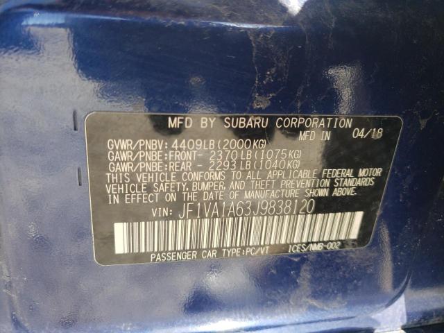 Photo 12 VIN: JF1VA1A63J9838120 - SUBARU WRX 