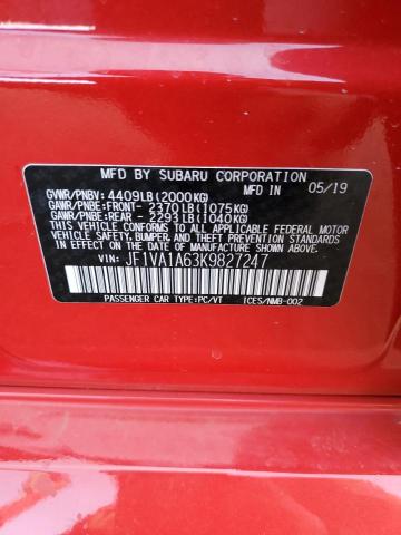 Photo 11 VIN: JF1VA1A63K9827247 - SUBARU WRX 