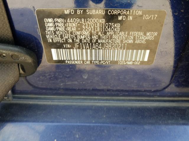 Photo 9 VIN: JF1VA1A64J9820211 - SUBARU WRX 