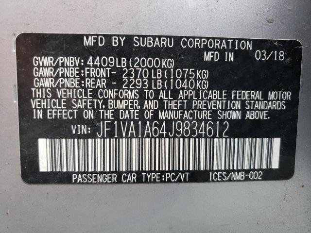 Photo 11 VIN: JF1VA1A64J9834612 - SUBARU WRX 