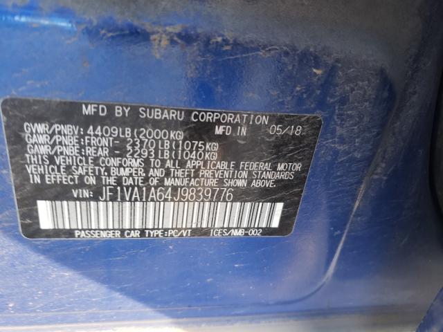 Photo 9 VIN: JF1VA1A64J9839776 - SUBARU WRX 