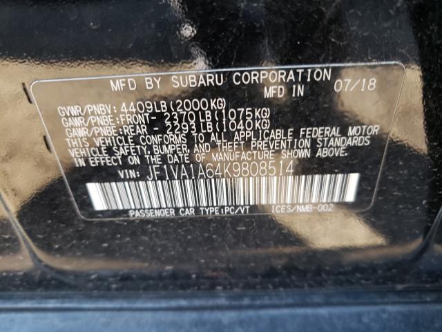 Photo 9 VIN: JF1VA1A64K9808514 - SUBARU WRX 