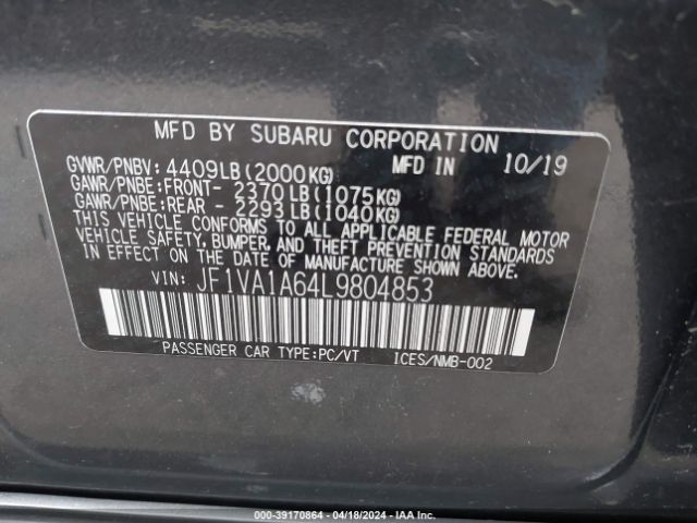 Photo 8 VIN: JF1VA1A64L9804853 - SUBARU WRX 