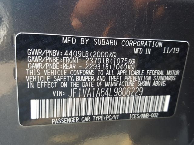 Photo 9 VIN: JF1VA1A64L9806229 - SUBARU WRX 