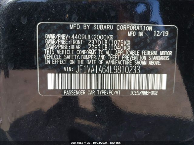 Photo 8 VIN: JF1VA1A64L9810233 - SUBARU WRX 