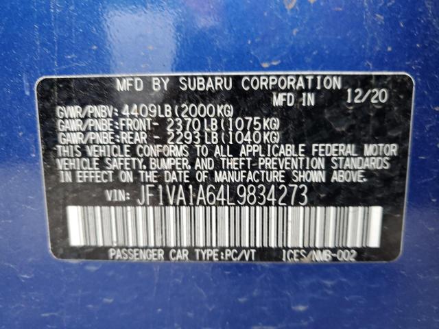 Photo 11 VIN: JF1VA1A64L9834273 - SUBARU WRX 