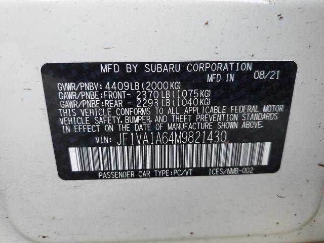 Photo 11 VIN: JF1VA1A64M9821430 - SUBARU WRX 