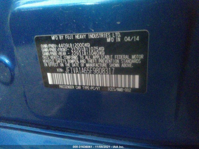 Photo 8 VIN: JF1VA1A65F9808317 - SUBARU WRX 