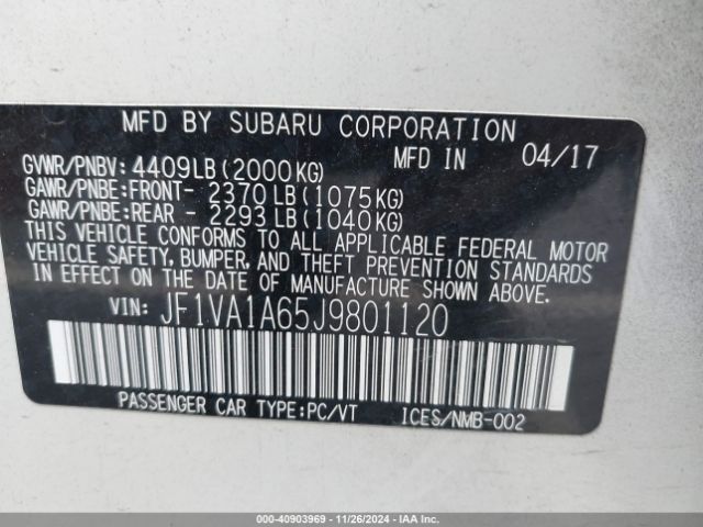 Photo 8 VIN: JF1VA1A65J9801120 - SUBARU WRX 