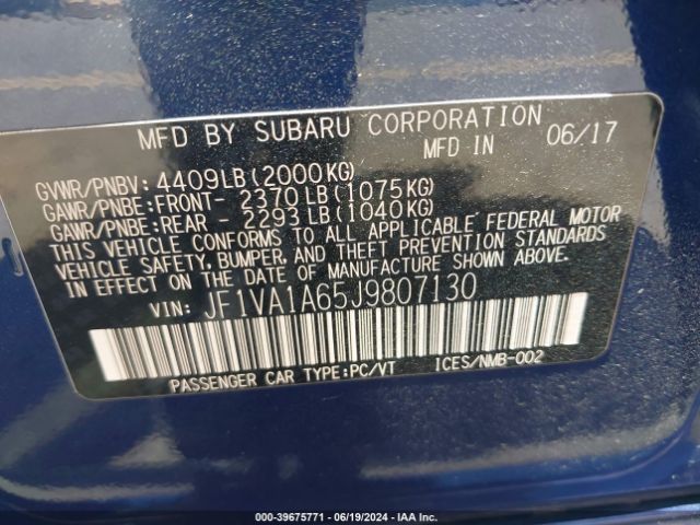 Photo 8 VIN: JF1VA1A65J9807130 - SUBARU WRX 