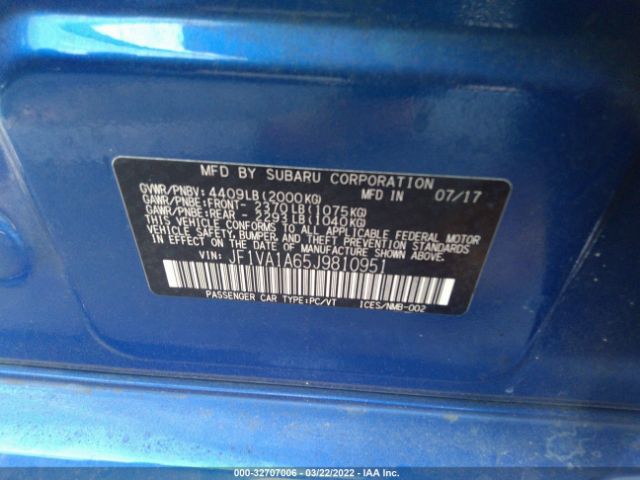 Photo 8 VIN: JF1VA1A65J9810951 - SUBARU WRX 