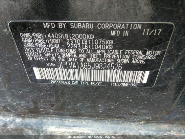 Photo 8 VIN: JF1VA1A65J9824526 - SUBARU WRX 