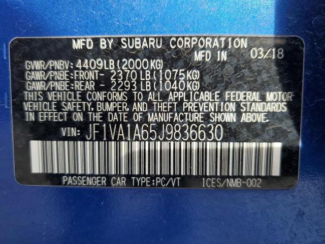 Photo 11 VIN: JF1VA1A65J9836630 - SUBARU WRX 