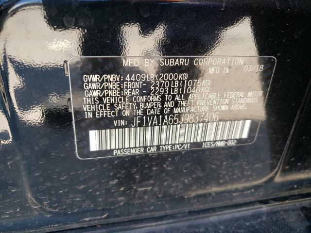 Photo 9 VIN: JF1VA1A65J9837406 - SUBARU WRX 