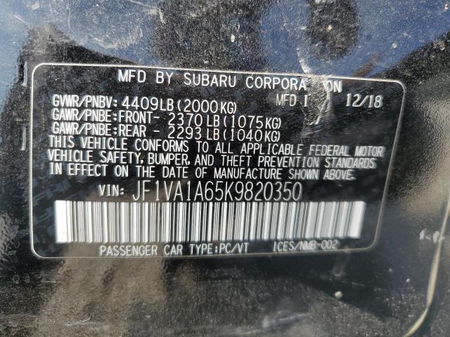 Photo 12 VIN: JF1VA1A65K9820350 - SUBARU WRX 