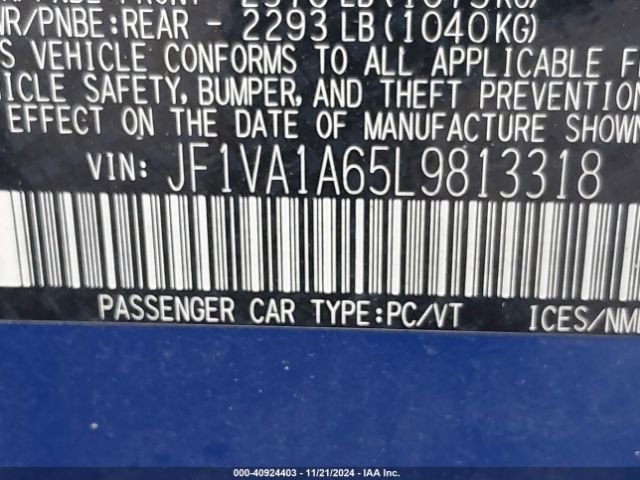 Photo 8 VIN: JF1VA1A65L9813318 - SUBARU WRX 