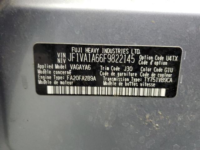 Photo 12 VIN: JF1VA1A66F9822145 - SUBARU WRX 