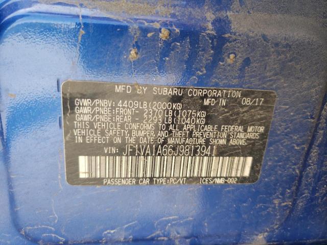 Photo 11 VIN: JF1VA1A66J9813941 - SUBARU WRX 