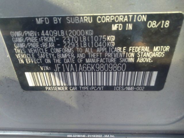 Photo 8 VIN: JF1VA1A66K9809860 - SUBARU WRX 