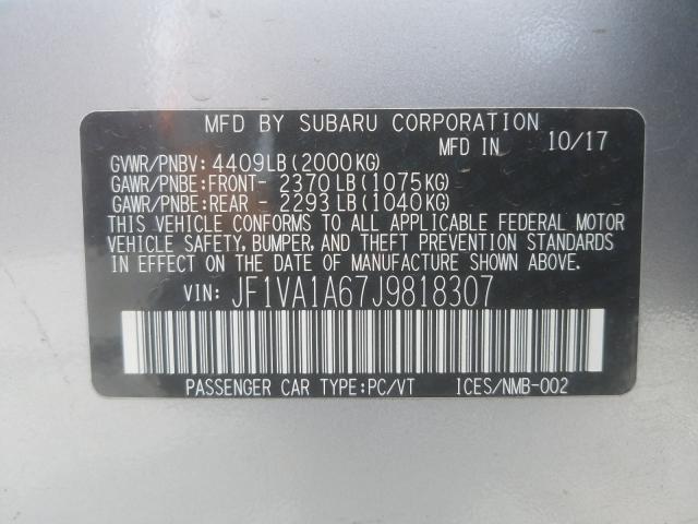 Photo 9 VIN: JF1VA1A67J9818307 - SUBARU WRX 