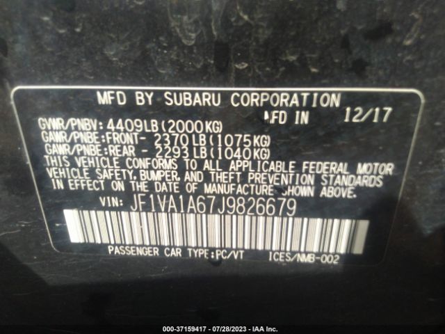 Photo 8 VIN: JF1VA1A67J9826679 - SUBARU WRX 