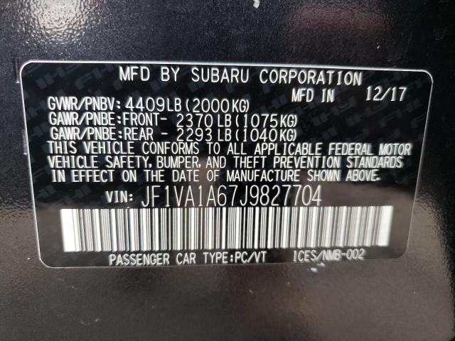 Photo 9 VIN: JF1VA1A67J9827704 - SUBARU WRX 