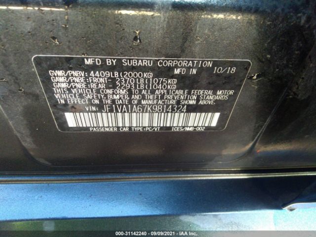 Photo 8 VIN: JF1VA1A67K9814324 - SUBARU WRX 