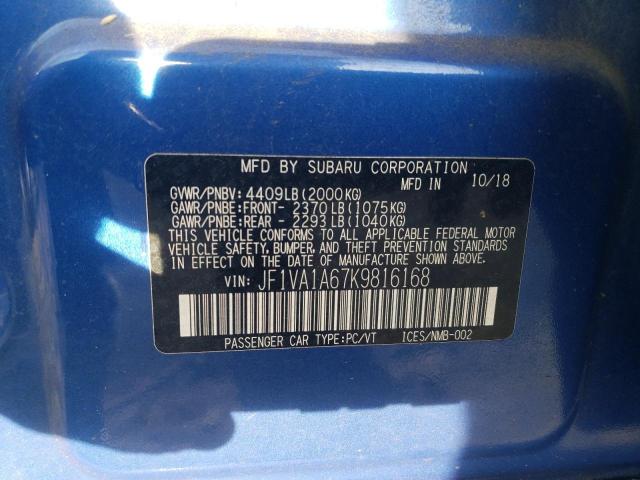 Photo 11 VIN: JF1VA1A67K9816168 - SUBARU WRX 