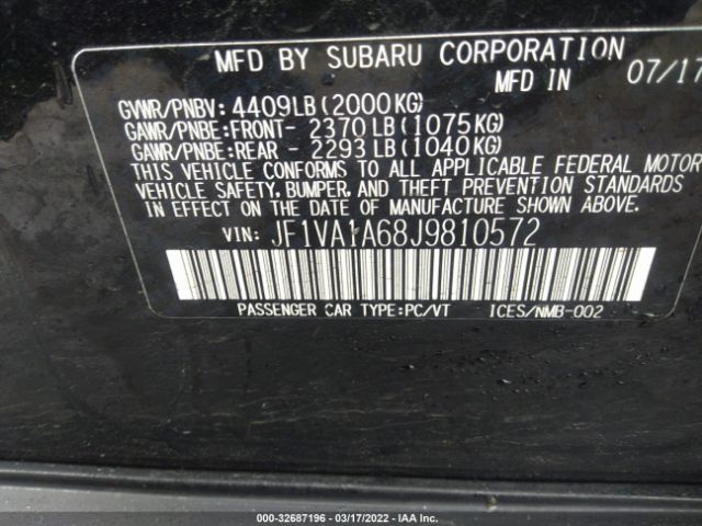 Photo 8 VIN: JF1VA1A68J9810572 - SUBARU WRX 