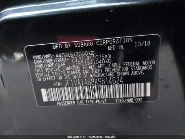 Photo 8 VIN: JF1VA1A68K9814624 - SUBARU WRX 