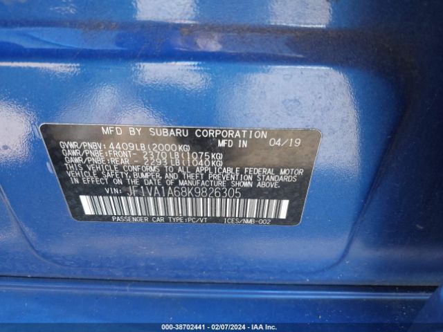 Photo 8 VIN: JF1VA1A68K9826305 - SUBARU WRX 