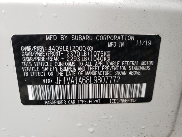 Photo 9 VIN: JF1VA1A68L9807772 - SUBARU WRX 