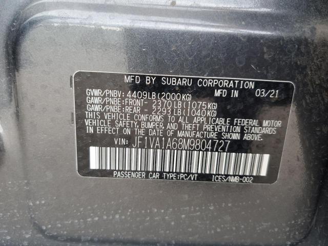 Photo 11 VIN: JF1VA1A68M9804727 - SUBARU WRX 