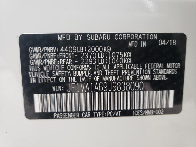 Photo 9 VIN: JF1VA1A69J9838090 - SUBARU WRX 