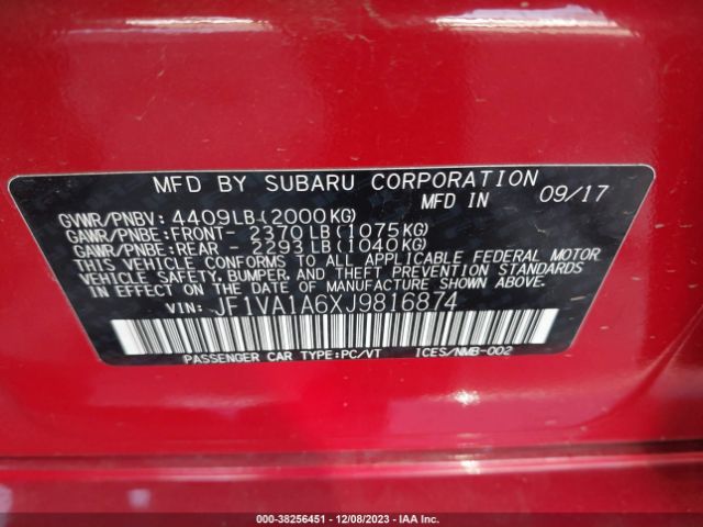 Photo 8 VIN: JF1VA1A6XJ9816874 - SUBARU WRX 