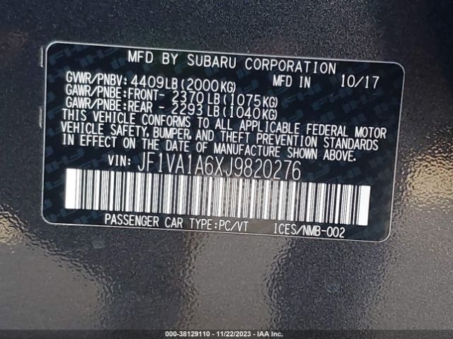 Photo 8 VIN: JF1VA1A6XJ9820276 - SUBARU WRX 