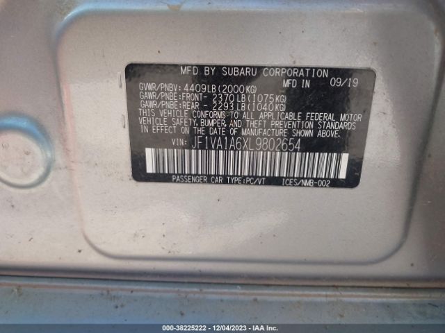 Photo 8 VIN: JF1VA1A6XL9802654 - SUBARU WRX 