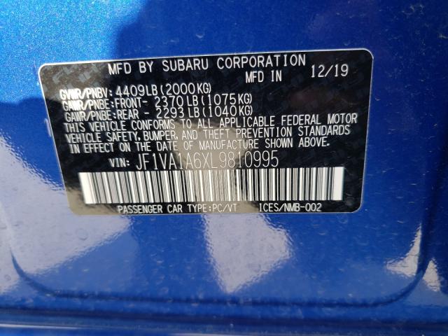 Photo 9 VIN: JF1VA1A6XL9810995 - SUBARU WRX 