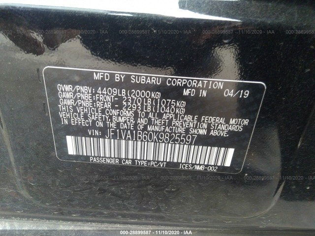 Photo 8 VIN: JF1VA1B60K9825597 - SUBARU WRX 