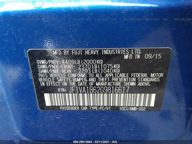 Photo 8 VIN: JF1VA1B62G9816617 - SUBARU WRX 