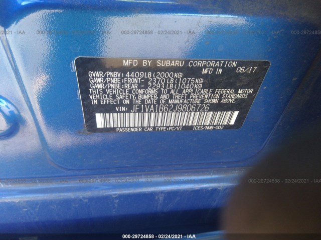 Photo 8 VIN: JF1VA1B62J9806726 - SUBARU WRX 