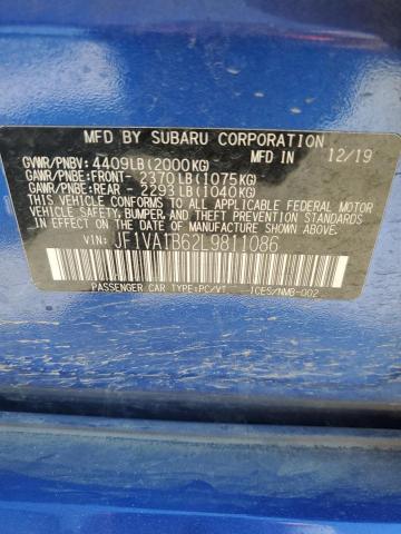 Photo 11 VIN: JF1VA1B62L9811086 - SUBARU WRX PREMIU 