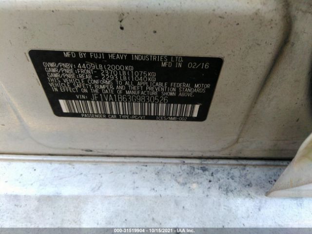 Photo 8 VIN: JF1VA1B63G9830526 - SUBARU WRX 