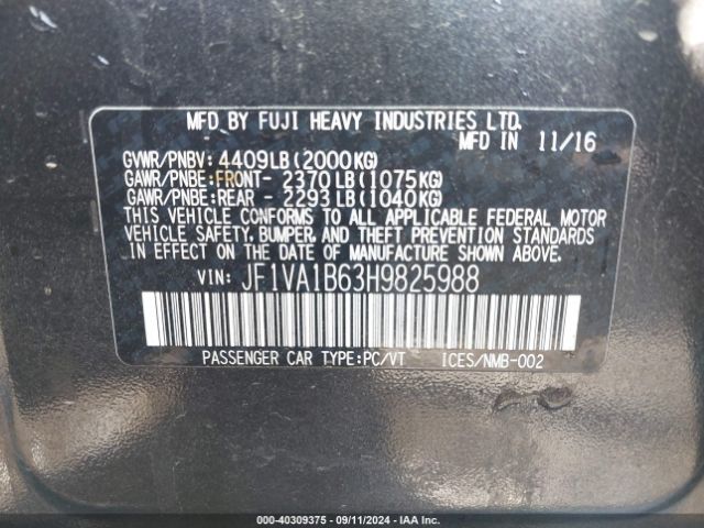 Photo 8 VIN: JF1VA1B63H9825988 - SUBARU WRX 