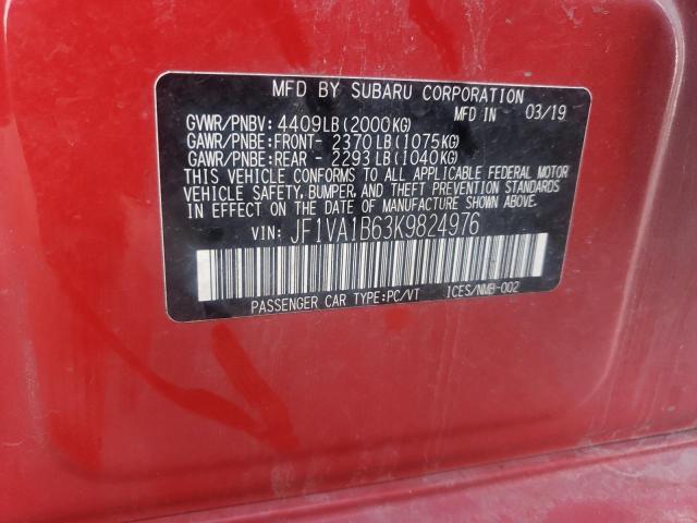 Photo 12 VIN: JF1VA1B63K9824976 - SUBARU WRX PREMIU 