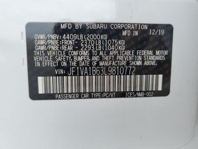 Photo 11 VIN: JF1VA1B63L9810772 - SUBARU WRX PREMIU 